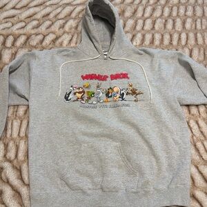 Warner Bros Gray Hoodie with Cartoon Characters